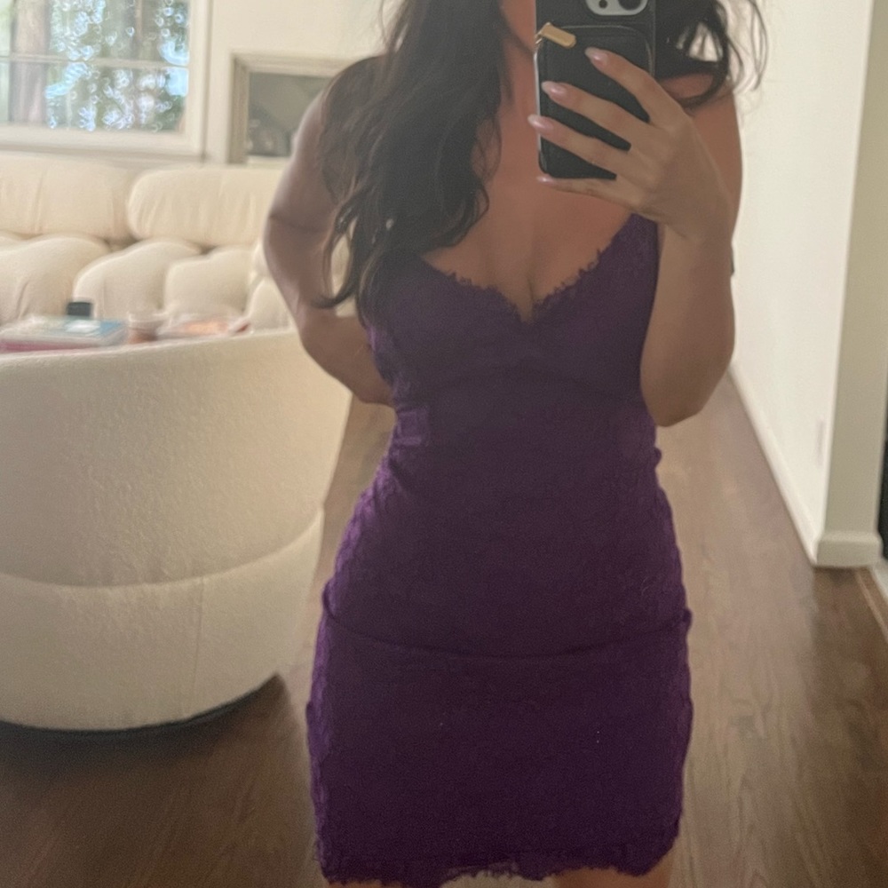Brand new NBD purple lace dress